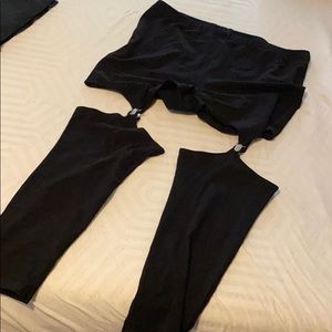 Black suspenders leggings